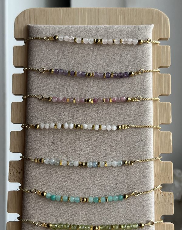 Armband edelsteen goldplated/brass - Afbeelding 2