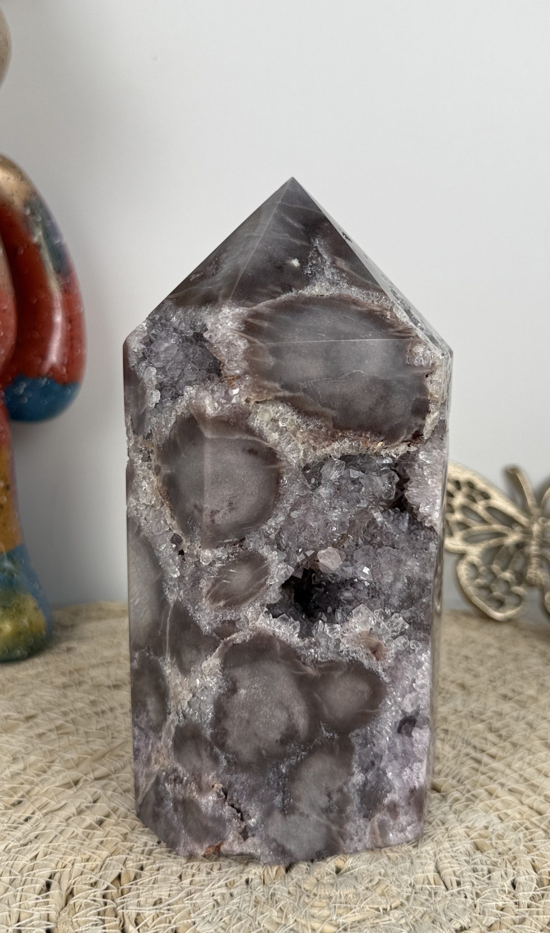 Roze amethist punt L