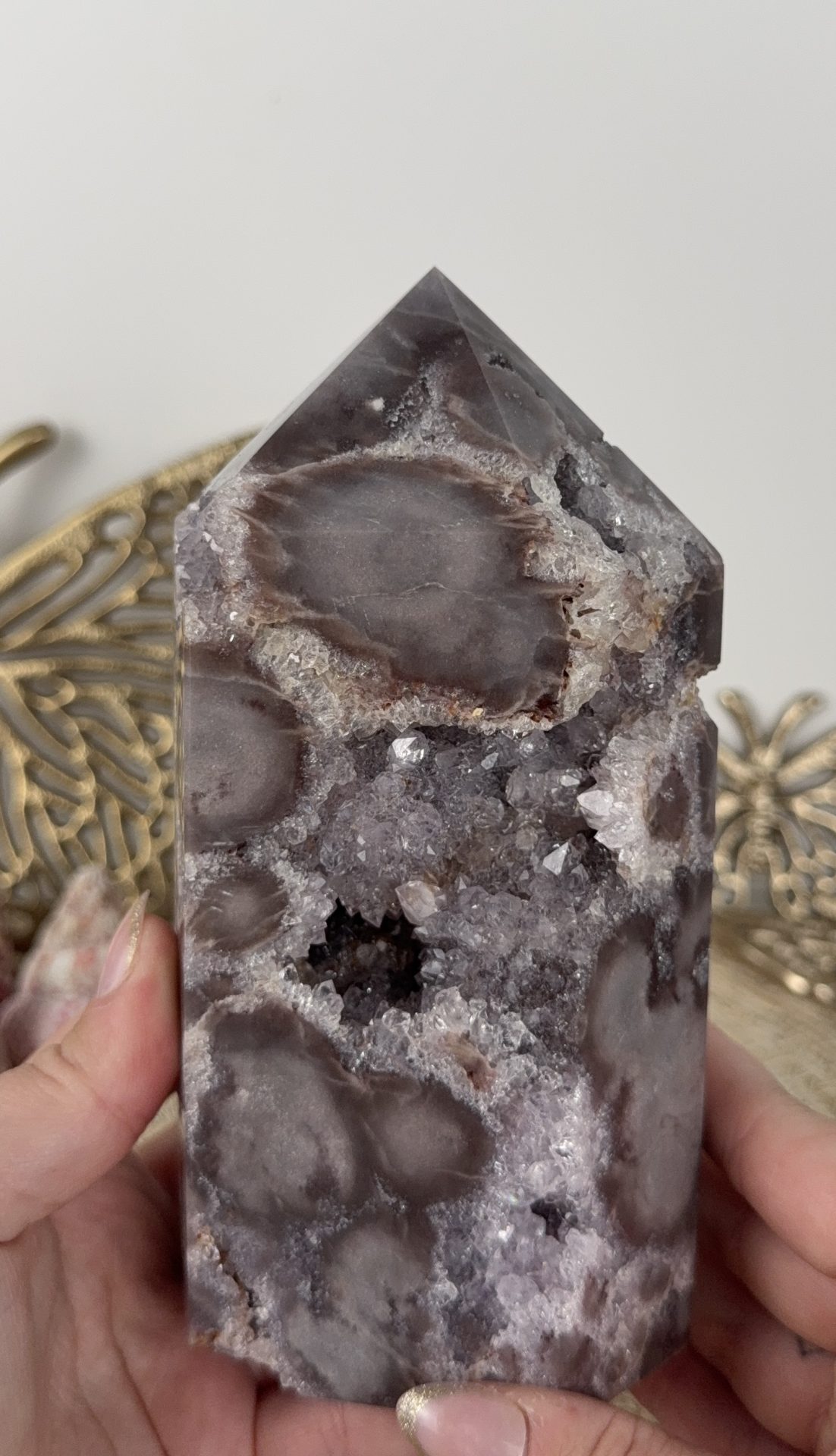 Roze amethist punt L - Afbeelding 4