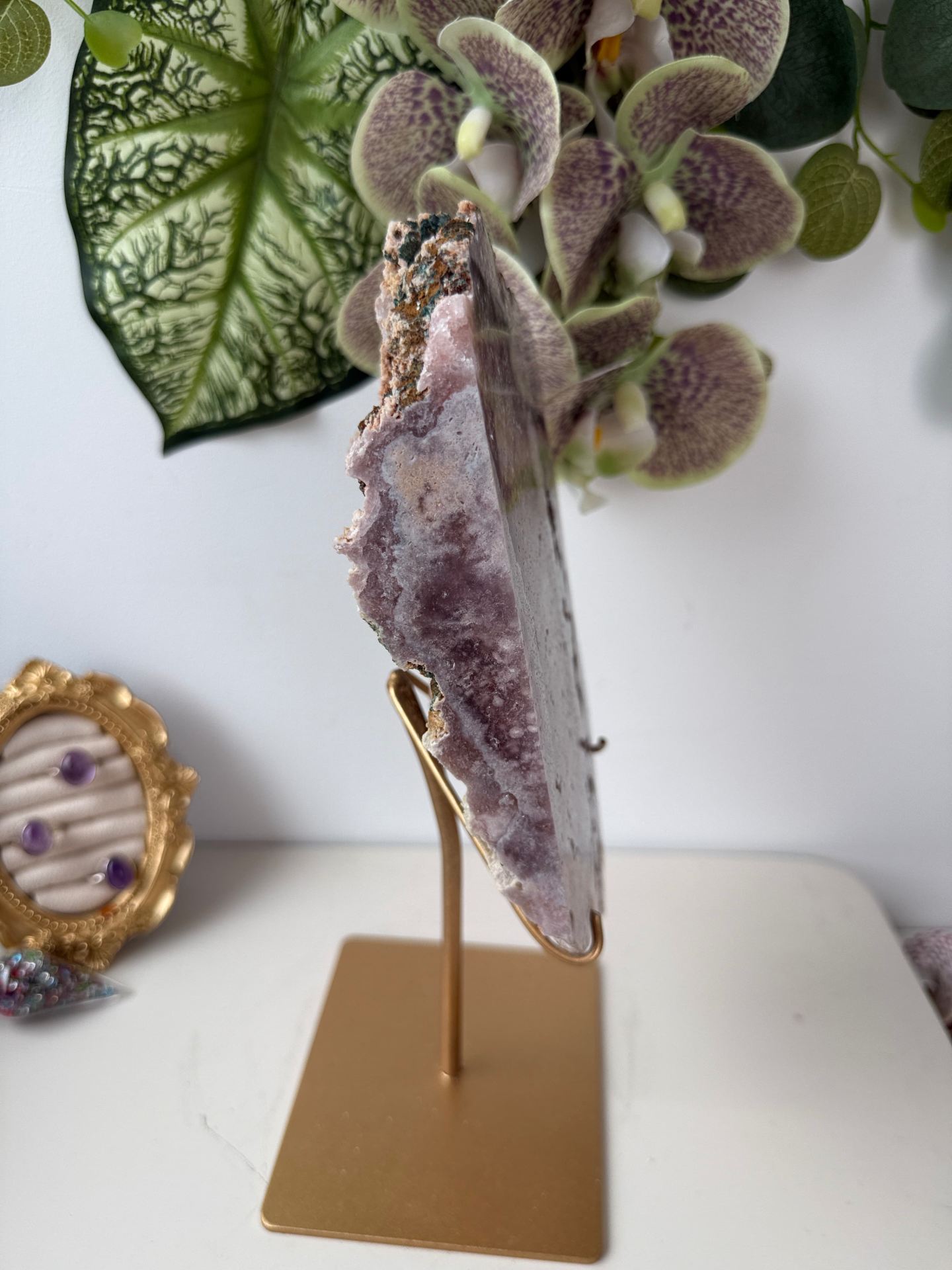 Roze amethist op standaard - Afbeelding 2