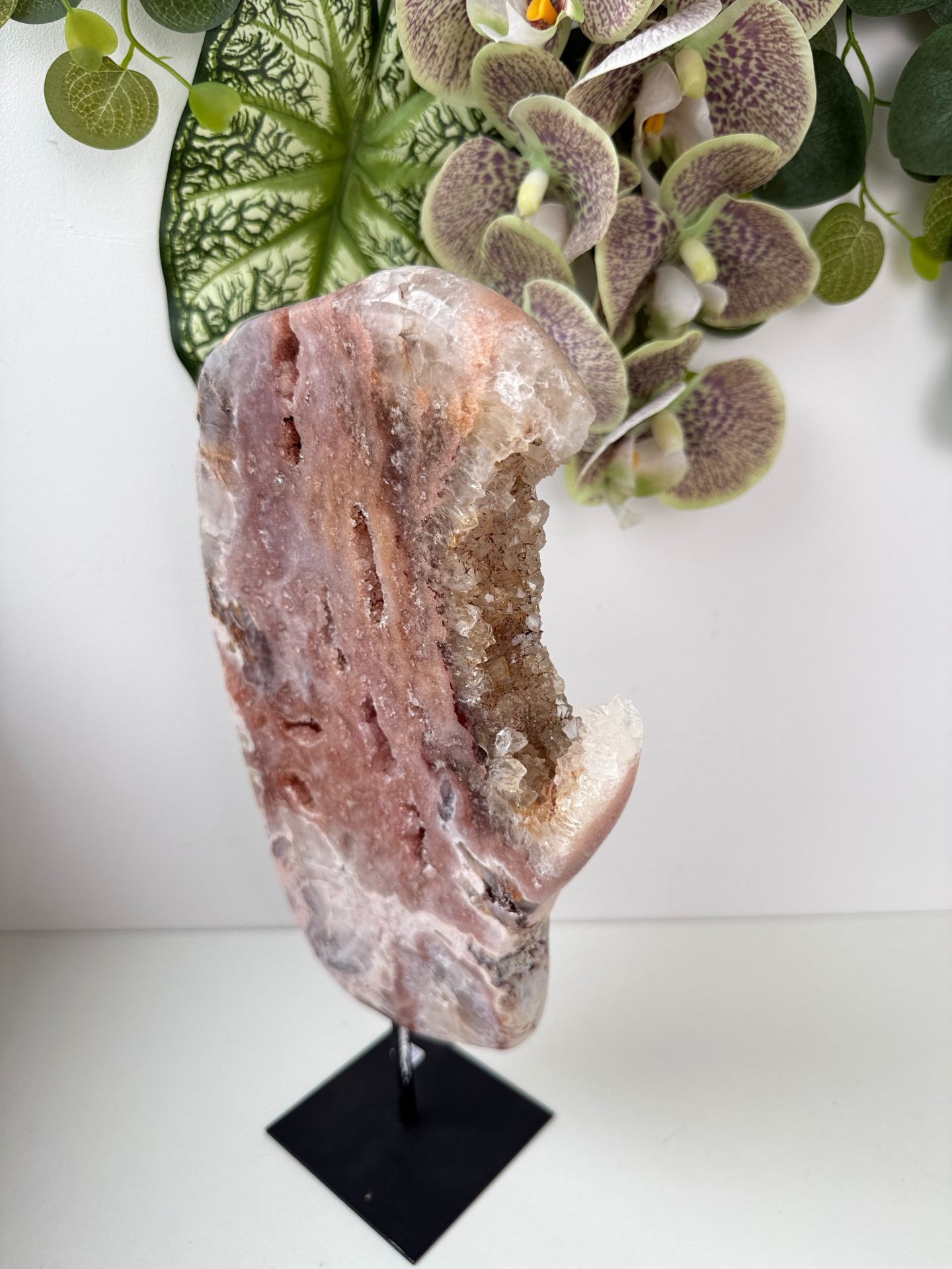 Roze amethist op standaard - Afbeelding 2